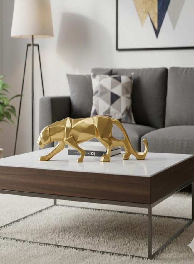 AABCO Polyresin Statue Panther, Golden, 10 inch, for Home & Office Decor, Gifting Showpiece (Gold) - Image 2